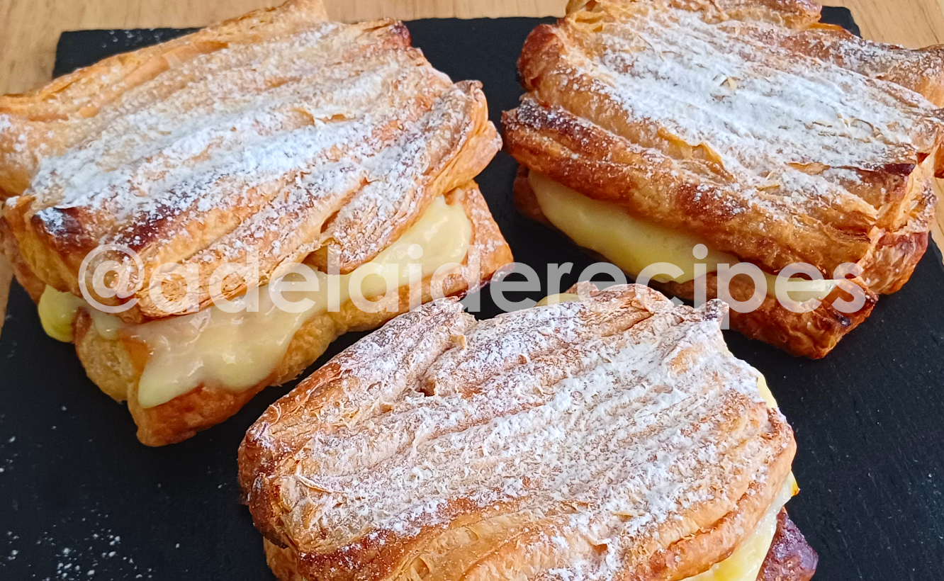 Palmiers Recheados com Creme de Pasteleiro