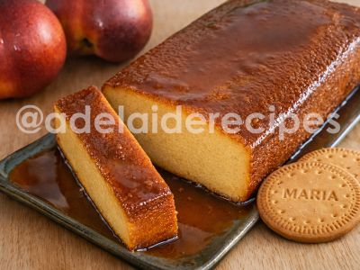 Pudim de Pêssego Cremoso com Bolacha Maria | Receita Fácil e Rápida