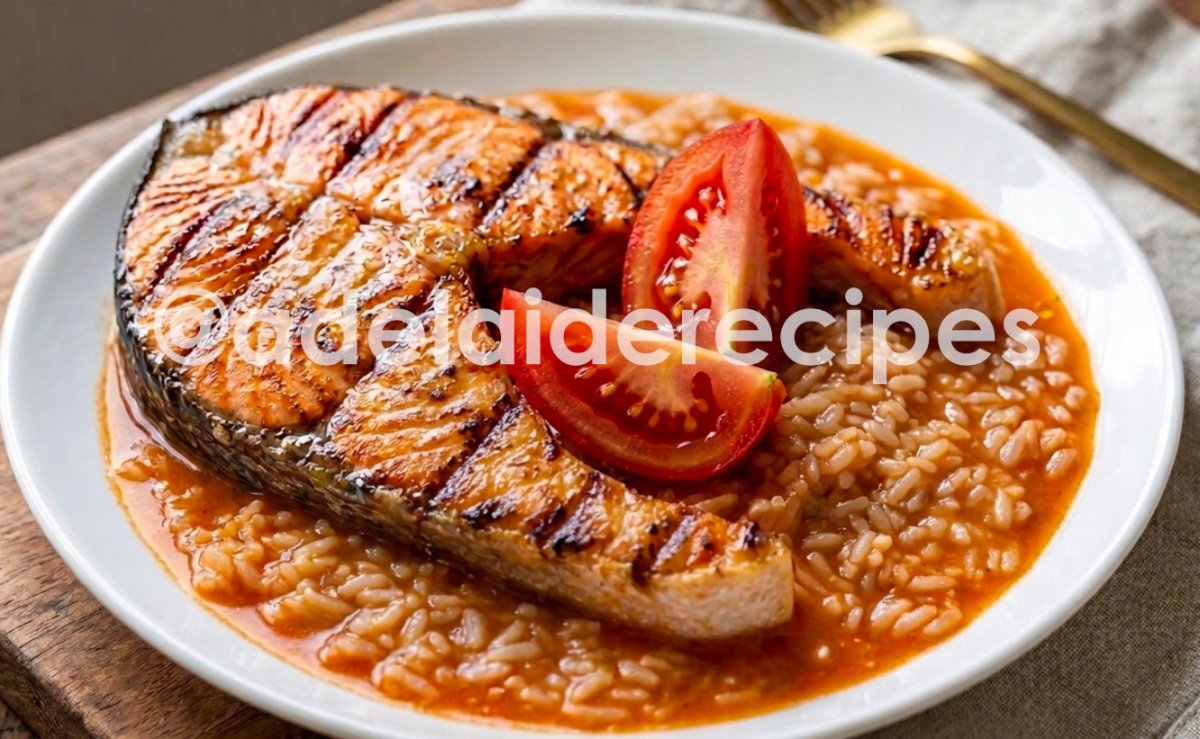 Salmão Grelhado com Arroz de Tomate | Receita Portuguesa Fácil e Saborosa