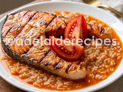 Salmão Grelhado com Arroz de Tomate | Receita Portuguesa Fácil e Saborosa