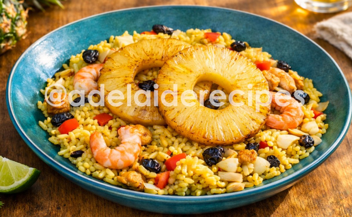 Jambalaya de Peru, Bacon e Camarões