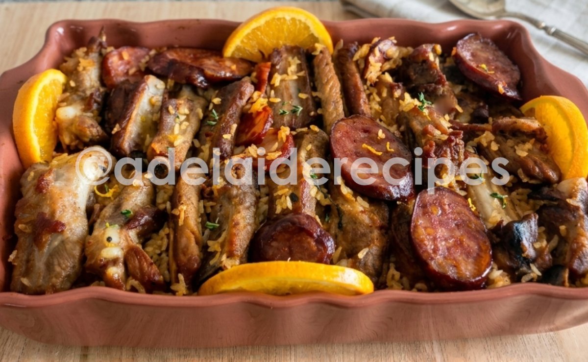 Arroz de Entrecosto com Chouriço no Forno | Receita Portuguesa