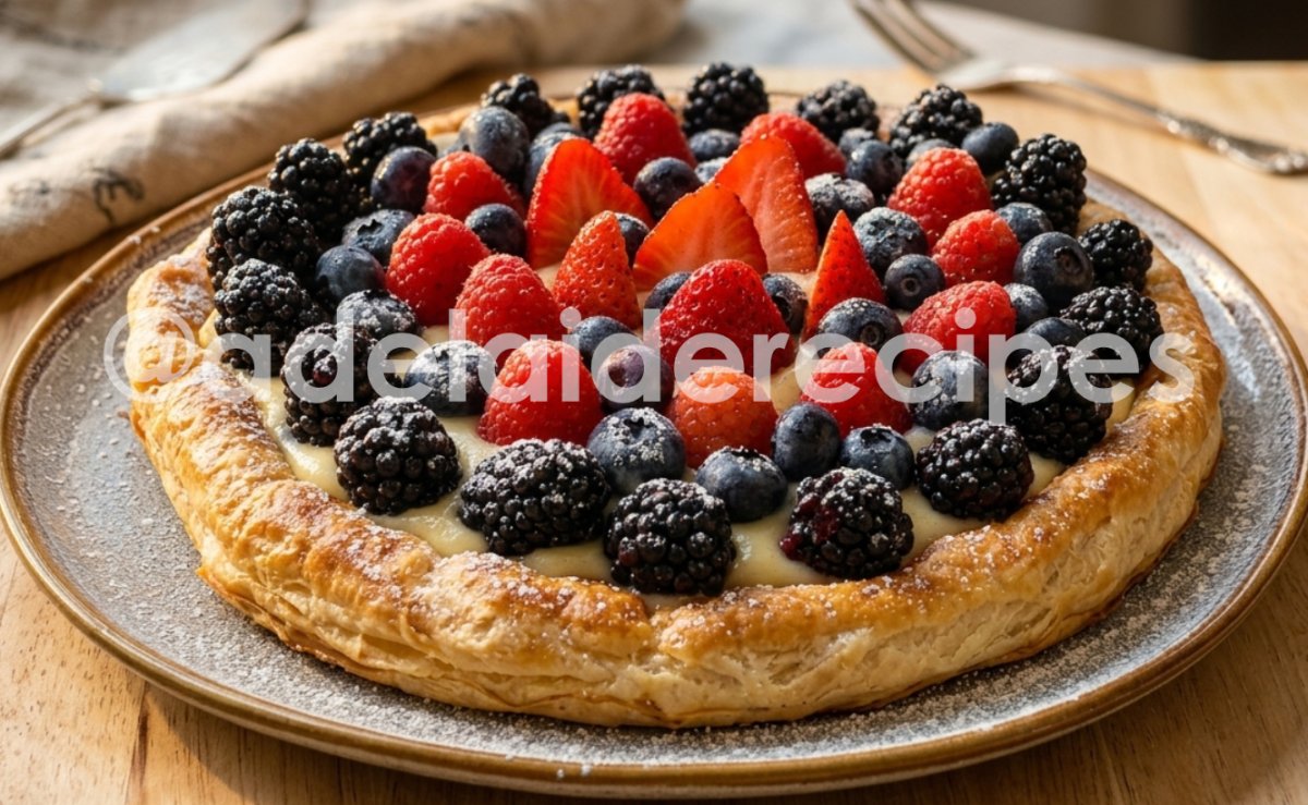 Tarte Folhada de Creme e Frutos Vermelhos | Fácil, Rápida e Deliciosa!