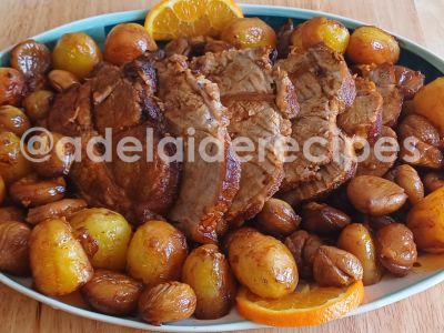 Lombo de Porco Assado com Castanhas
