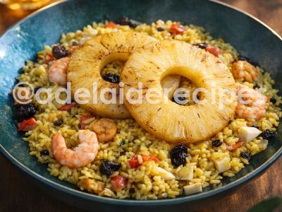 Jambalaya de Peru, Bacon e Camarões