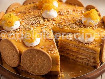 Maria Biscuit Cake with Egg Cream